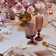 Round velvet tablecloth - powder pink