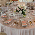 Round velvet tablecloth - powder pink