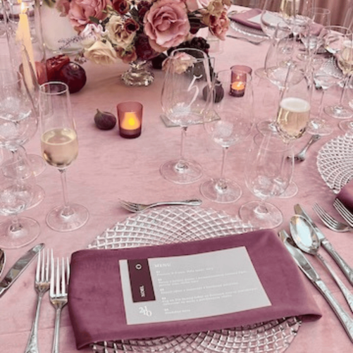 Round velvet tablecloth - vintage pink