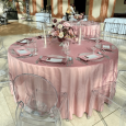 Round velvet tablecloth - vintage pink