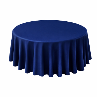 Round velvet tablecloth - dark blue