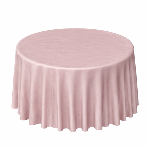 Round velvet tablecloth - vintage pink