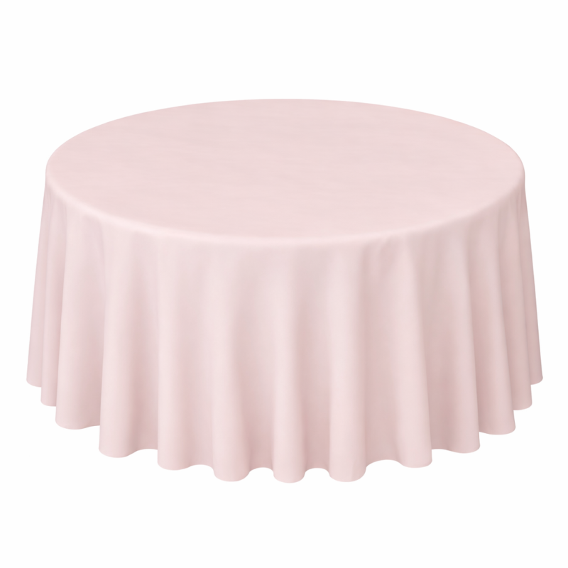 Round velvet tablecloth - powder pink