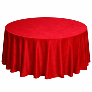 Round velvet tablecloth - red