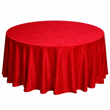 Round velvet tablecloth - red