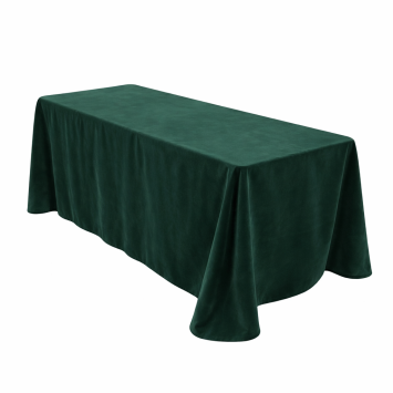 Round velvet tablecloth - emerald rectangle