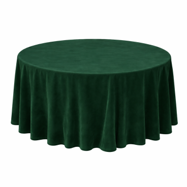 Round velvet tablecloth - emerald