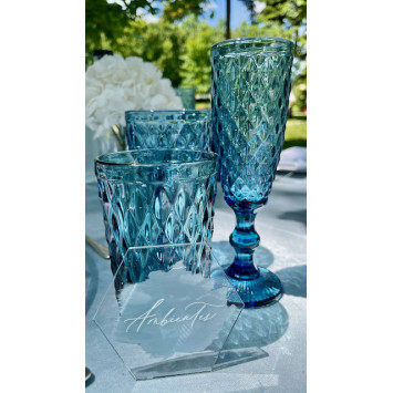 Pohár na šampanské - modrý