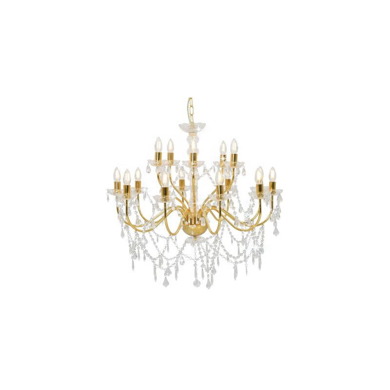 Crystal chandelier gold - 15 bulbs