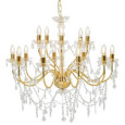 Crystal chandelier gold - 15 bulbs