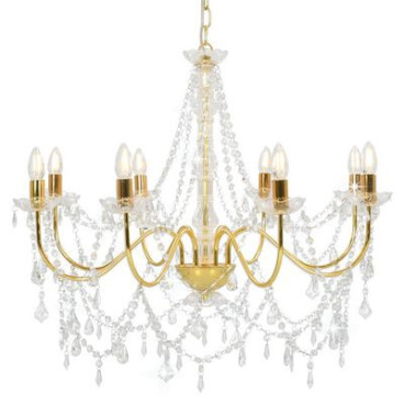 Crystal chandelier gold - 8 bulbs