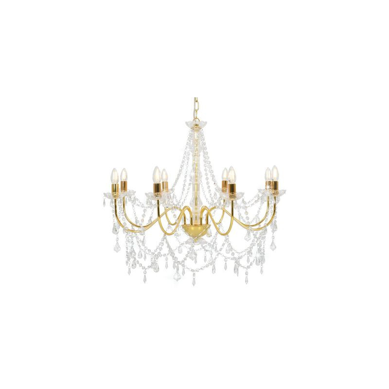 Crystal chandelier gold - 8 bulbs
