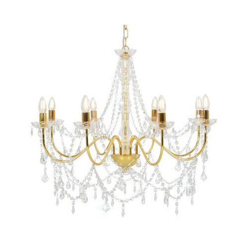 Crystal chandelier gold - 8 bulbs