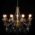 Crystal chandelier gold - 8 bulbs