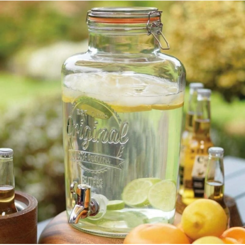 Nádoba na limonádu s pípou + čierny podstavec