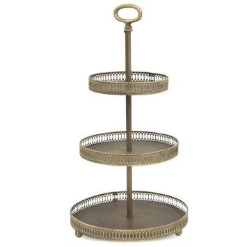 Antique gold 3-tiered stand