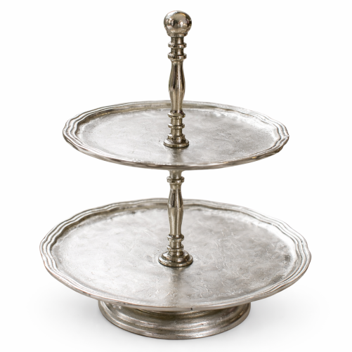 Nickel 2-tiered stand