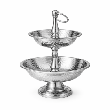 Silver 2-tiered stand