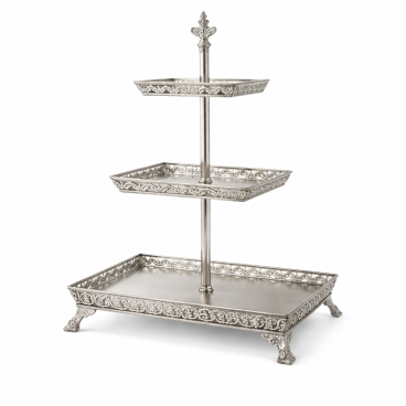 Silver 3-tiered stand