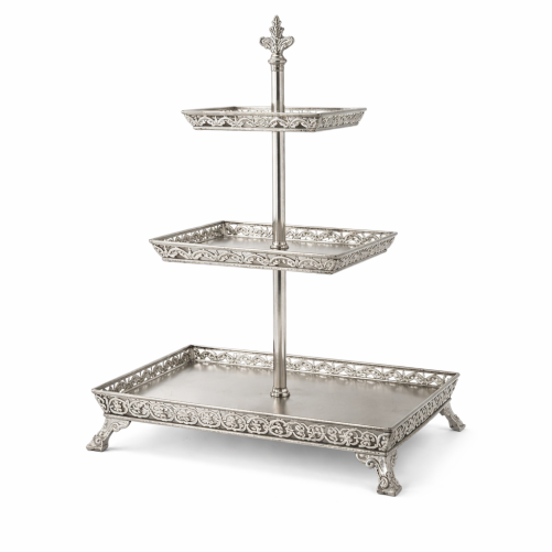 Silver 3-tiered stand