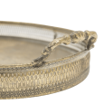 Antique Gold Oval Tray with Handles 2-set