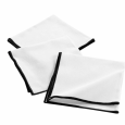 White napkin with black trim