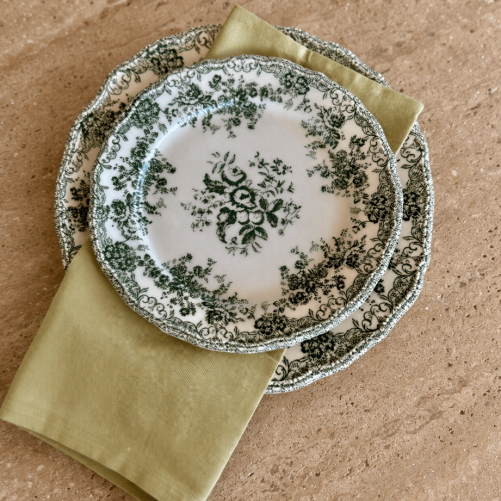 Green majolica plate - small