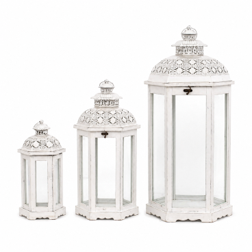 White lanterns - set of 3 sizes