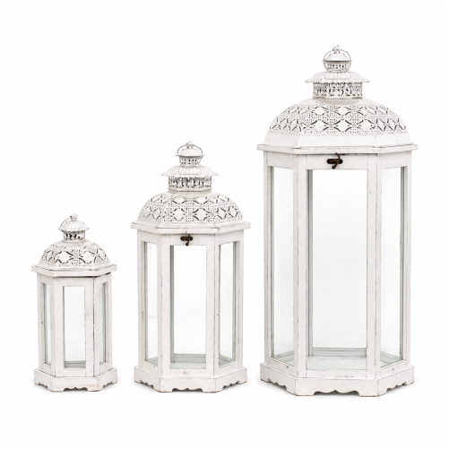 Lampáše biele - set 3 veľkosti