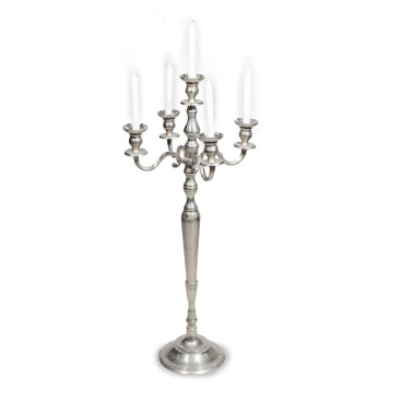 Silver five-armed candlestick