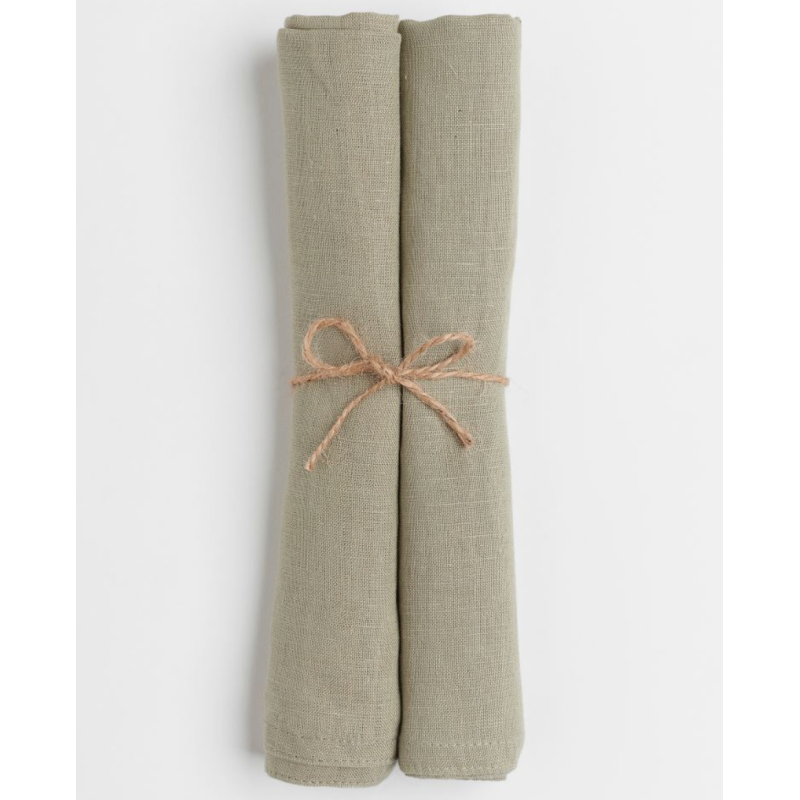Sage green linen napkin