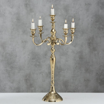 Antique gold five-armed candlestick