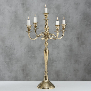 Antique gold five-armed candlestick