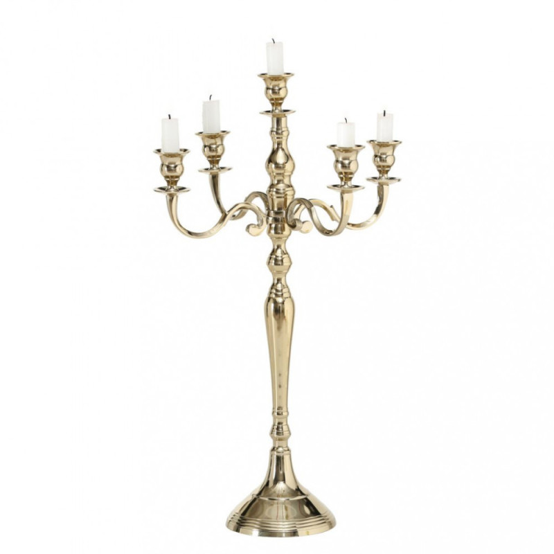 Antique gold five-armed candlestick