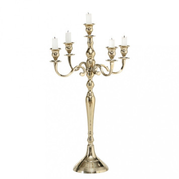 Antique gold five-armed candlestick