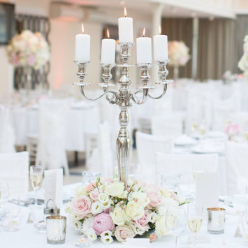 Silver five-armed candlestick