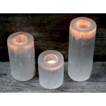 Selenite candlesticks (set of 4)