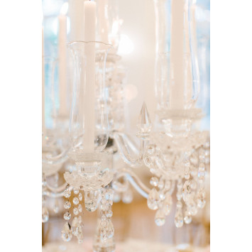 9-arm Glass candlestick with shade