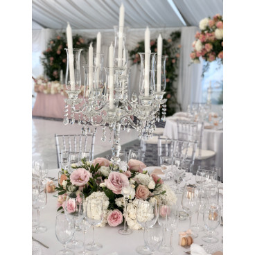 9-arm Glass candlestick with shade