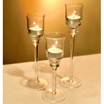 Candlesticks on a stem - trio