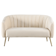 2-seater sofa, beige velvet