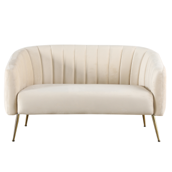 2-seater sofa, beige velvet