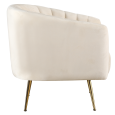 Beige velvet armchair