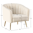 Beige velvet armchair