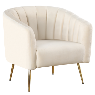 Beige velvet armchair