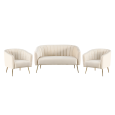 Beige velvet armchair