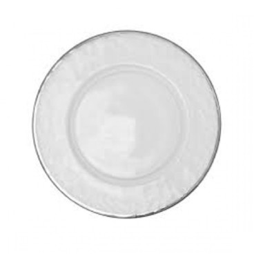 Club plate with silver rim - smooth