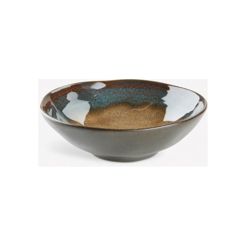 Brown-green stoneware bowl