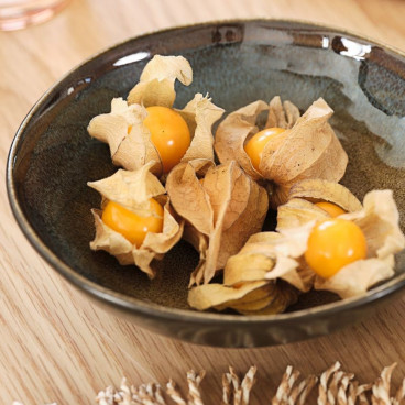 Brown-green stoneware bowl