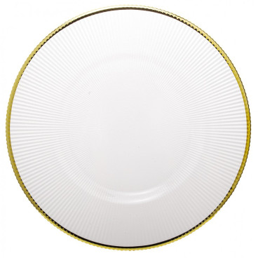 Club plate with gold rim - serrated